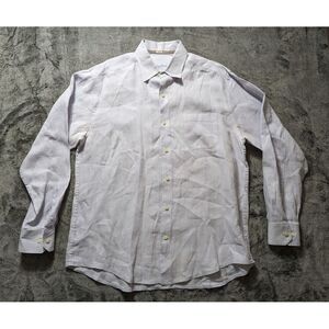 Tommy Bahama Long Sleeve Button Up 100% Linen Shirt Men's Size Medium Purple